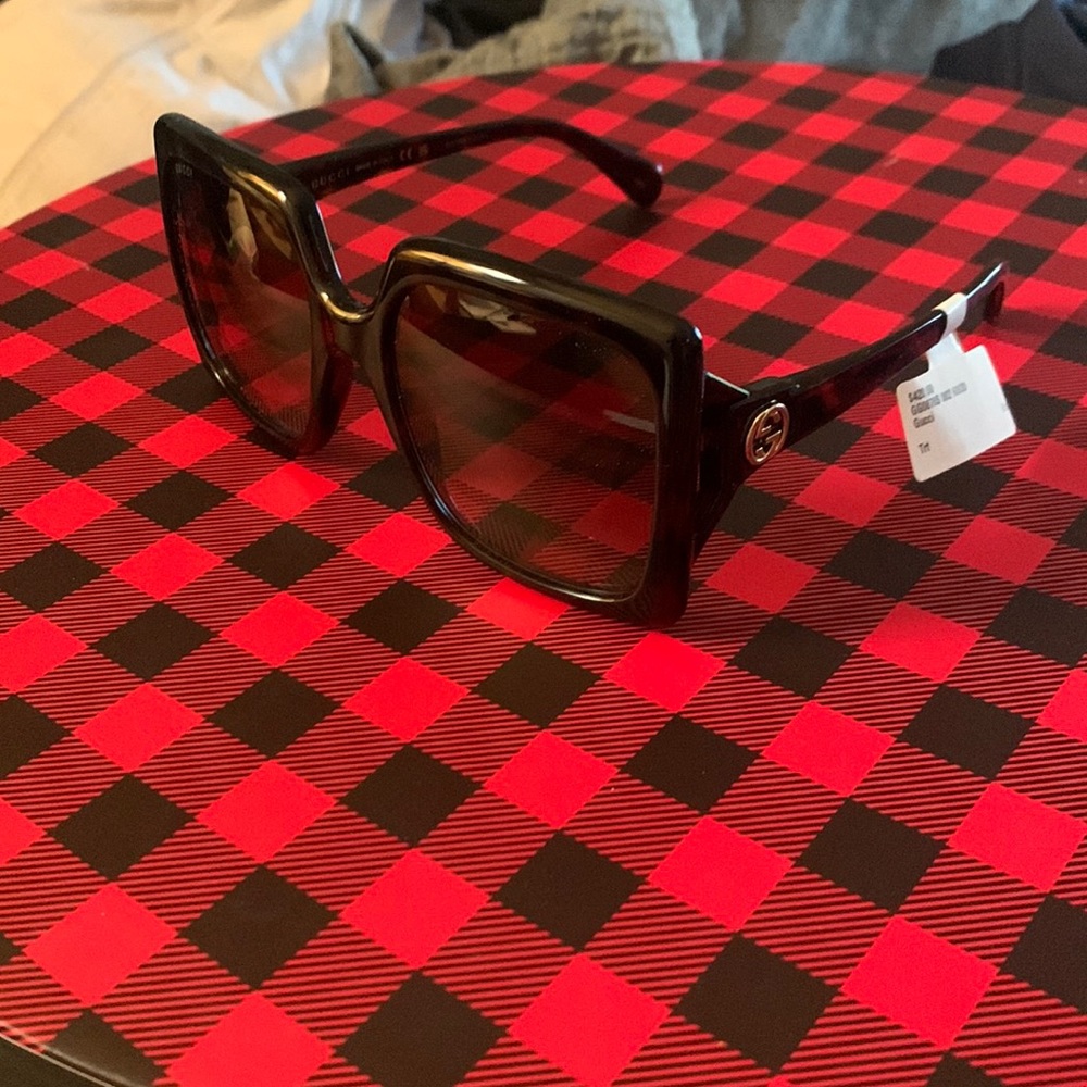 NEW GUCCI GG087S 002 WOMENS SUNGLASSES TURTLE GREY GRADIENT LENSES 60-20-130